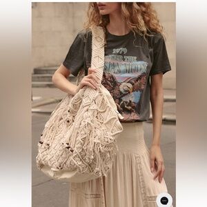 Spell Cream Macramé Satchel bag
